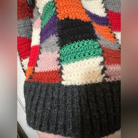 Marni wool crochet patch multicolor pullover hoodie w/ pouch - 46/ US men sm - Picture 12 of 16